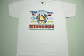 Missouri Show Me State  USA Vintage 90's Striped Single Stitch Tourist 1995 T-Shirt