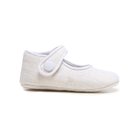 My-First Linen Mary Janes in White