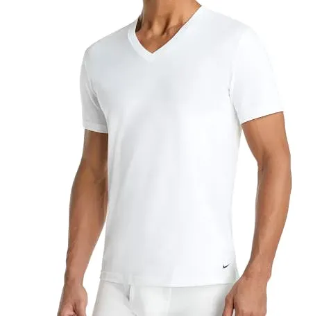 Nike Men's 2-Pack Everyday Cotton Stretch V-Neck Undershirts