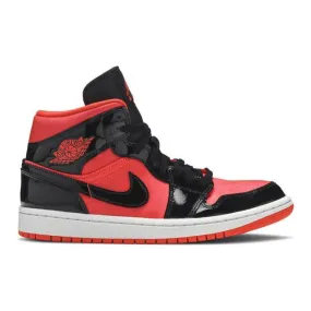 Nike women's air jordan 1 mid (hot punch/ red/ pink/ orange/ white) sizes 5-12 bq6472-600