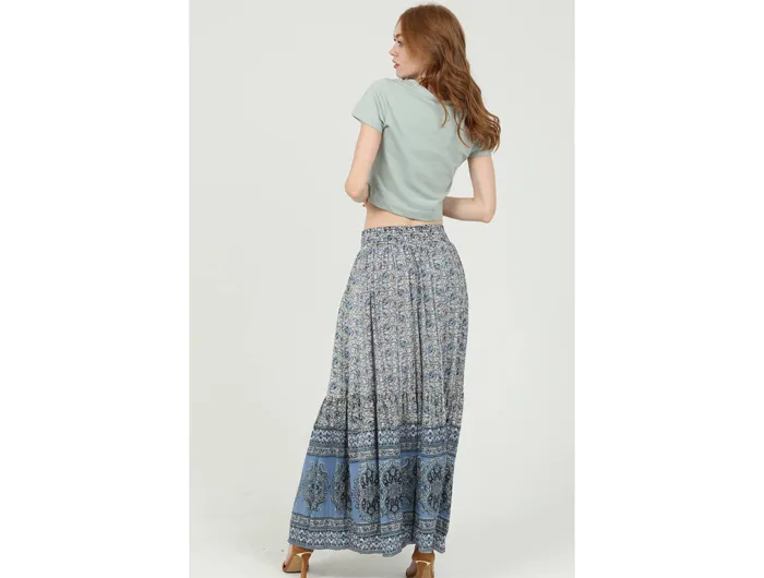 Nostalgia Women's Smocked Waist Maxi Skirt