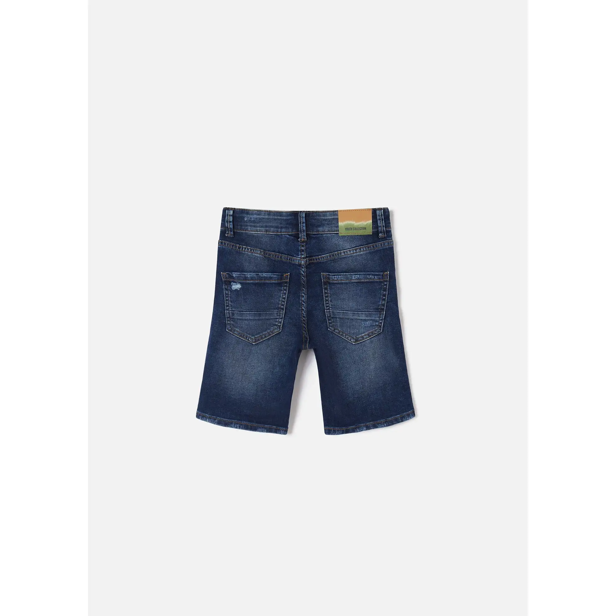 Nukutavake Boys Bermuda Distressed Denim Shorts _Dark Blue 6215-73