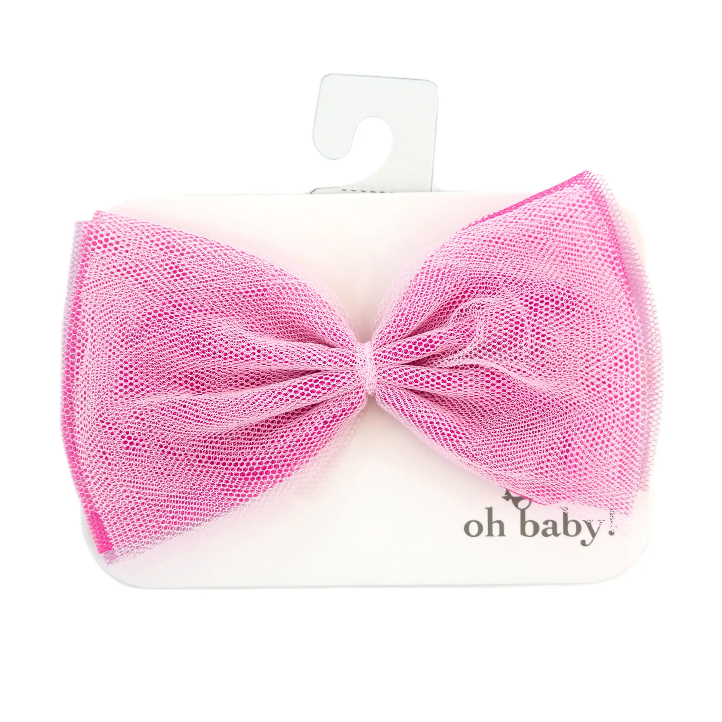 oh baby! Ombre Bow on Nylon Headband - Cotton Candy