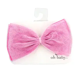 oh baby! Ombre Bow on Nylon Headband - Cotton Candy