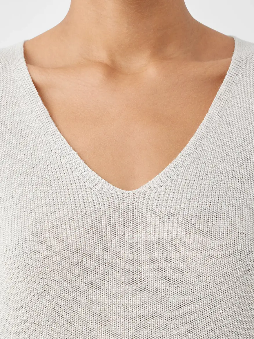 ORGANIC COTTON CREPE V-NECK