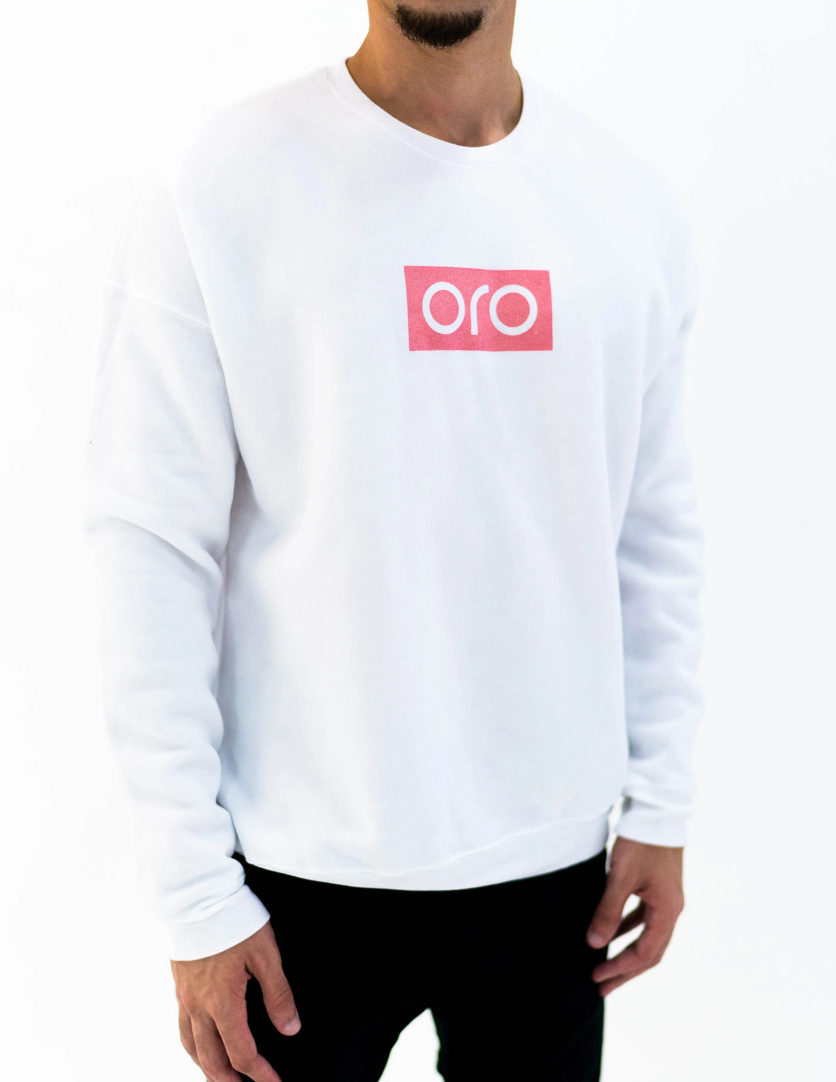 oro sweater - white / rose gold