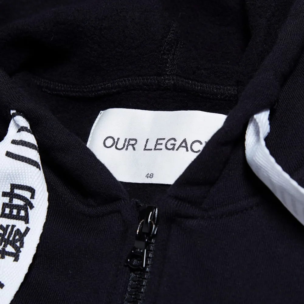 Our Legacy Half Zip HoodBlack