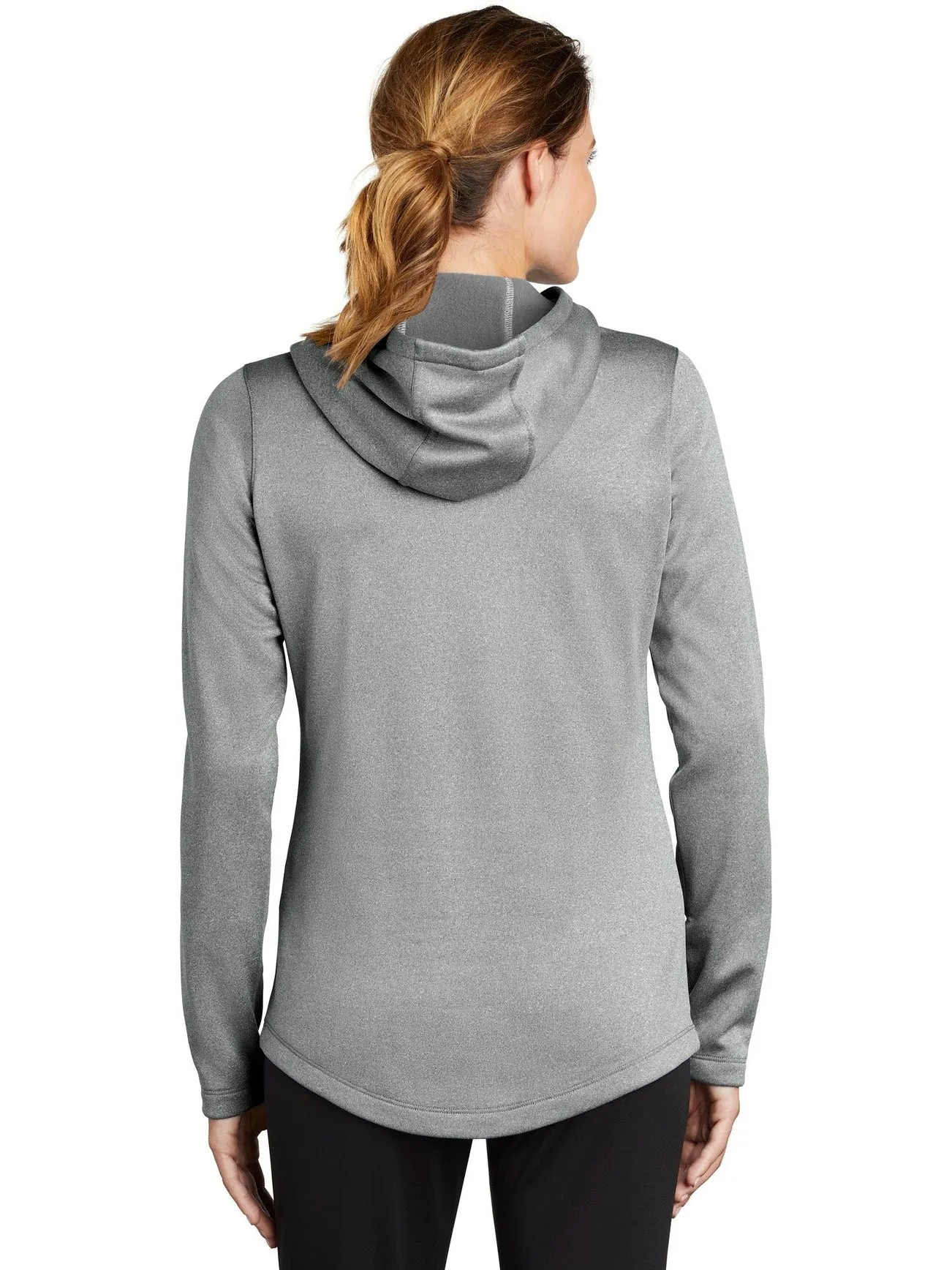 OUTLET-Sport-Tek Ladies Posicharge Sport-Wick Heather Fleece Hooded Pullover