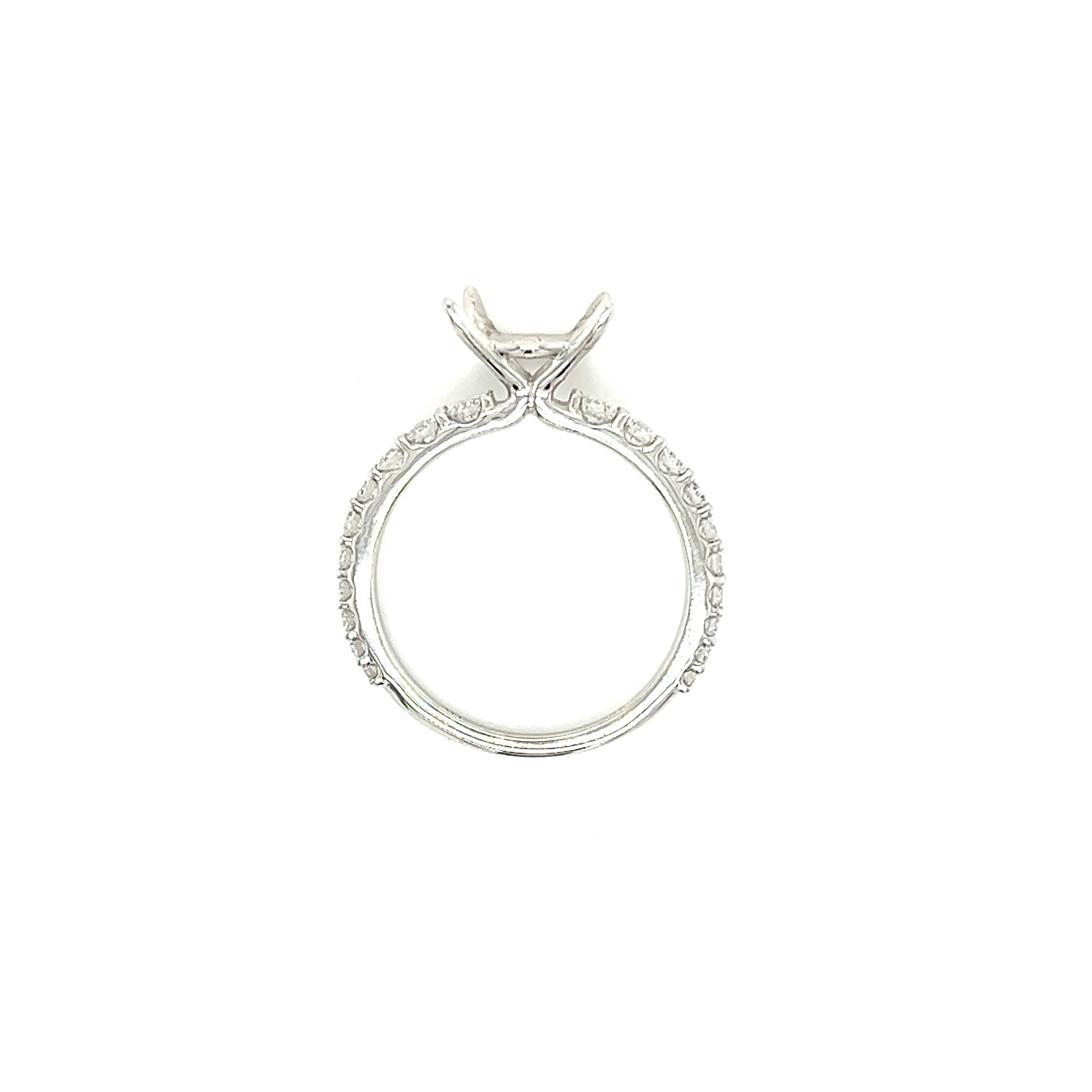 Oval Ring Setting with 0.5ctw of Lab-Grown Diamonds in 14K White Gold