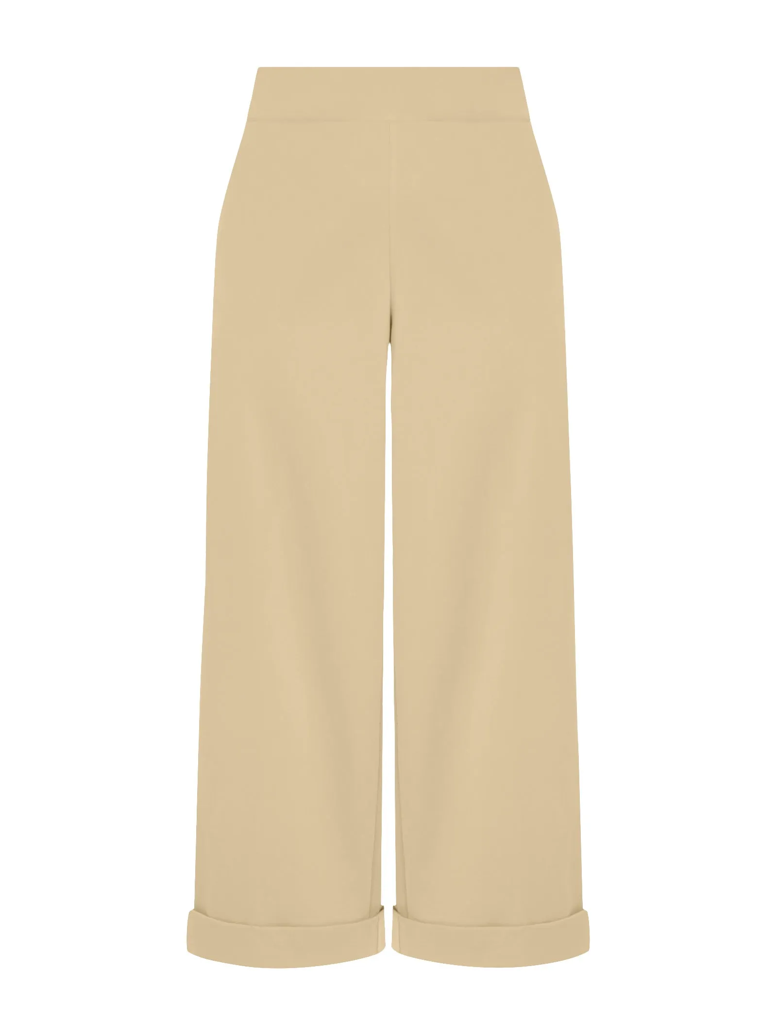 Pantalone ampio alla caviglia con tasche in Satin Power - Irish Cream