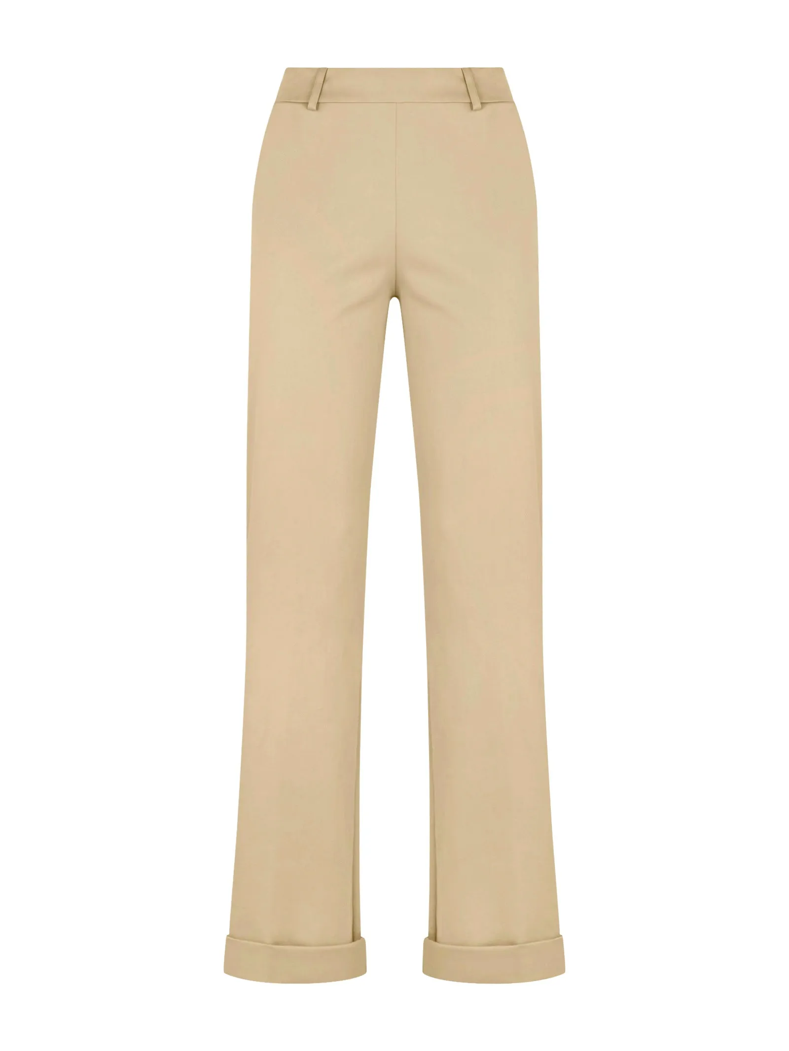 Pantalone dritto con tasche in Satin Power - Irish Cream