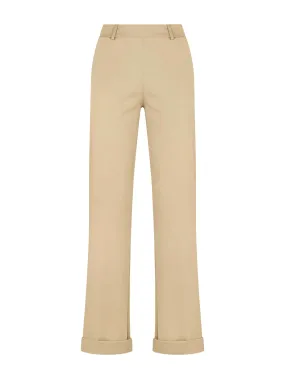 Pantalone dritto con tasche in Satin Power - Irish Cream