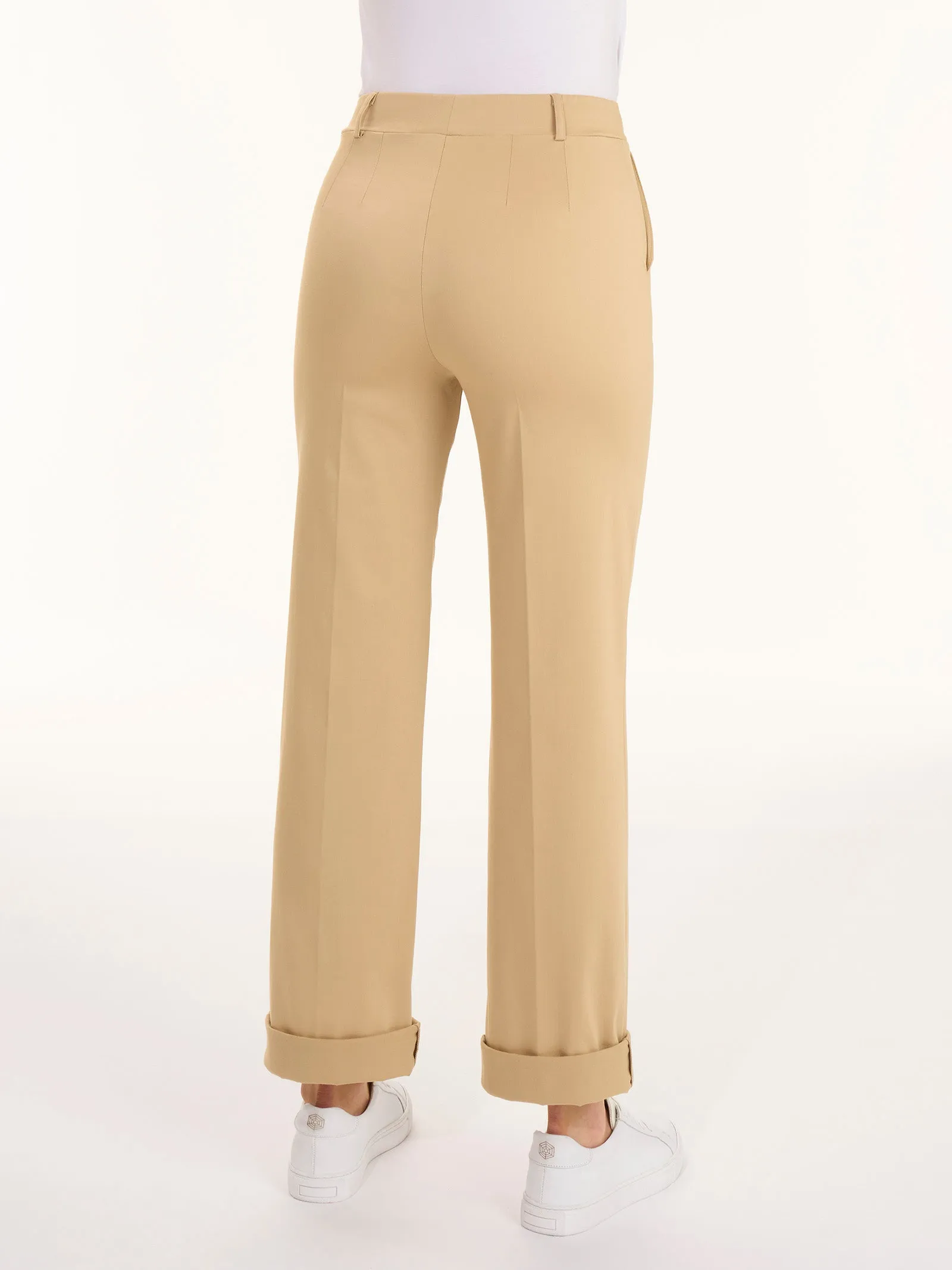 Pantalone dritto con tasche in Satin Power - Irish Cream