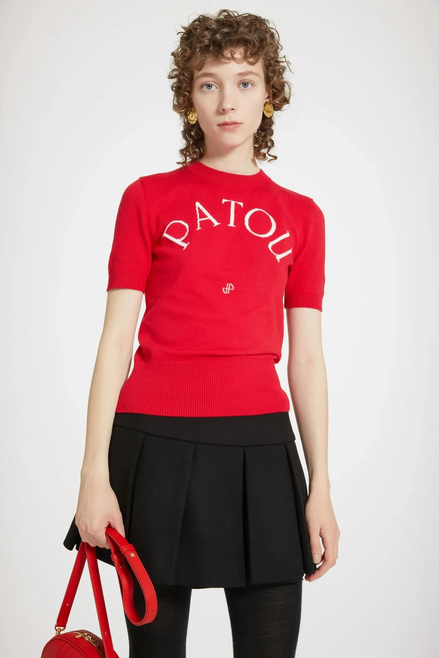 PATOU  |Cotton Short Sleeves Logo V-neck & Crew neck