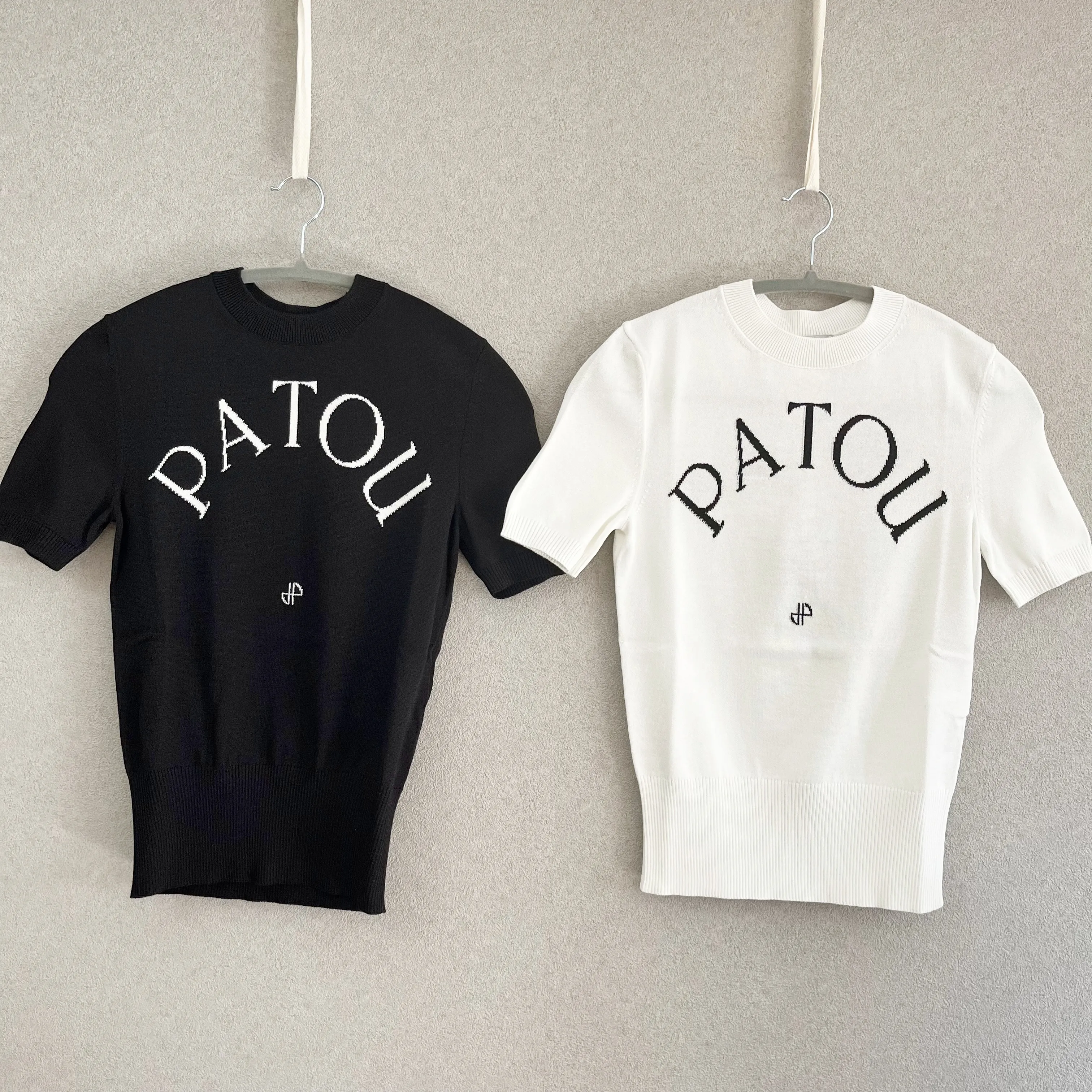 PATOU  |Plain Cotton Logo V-neck & Crew neck