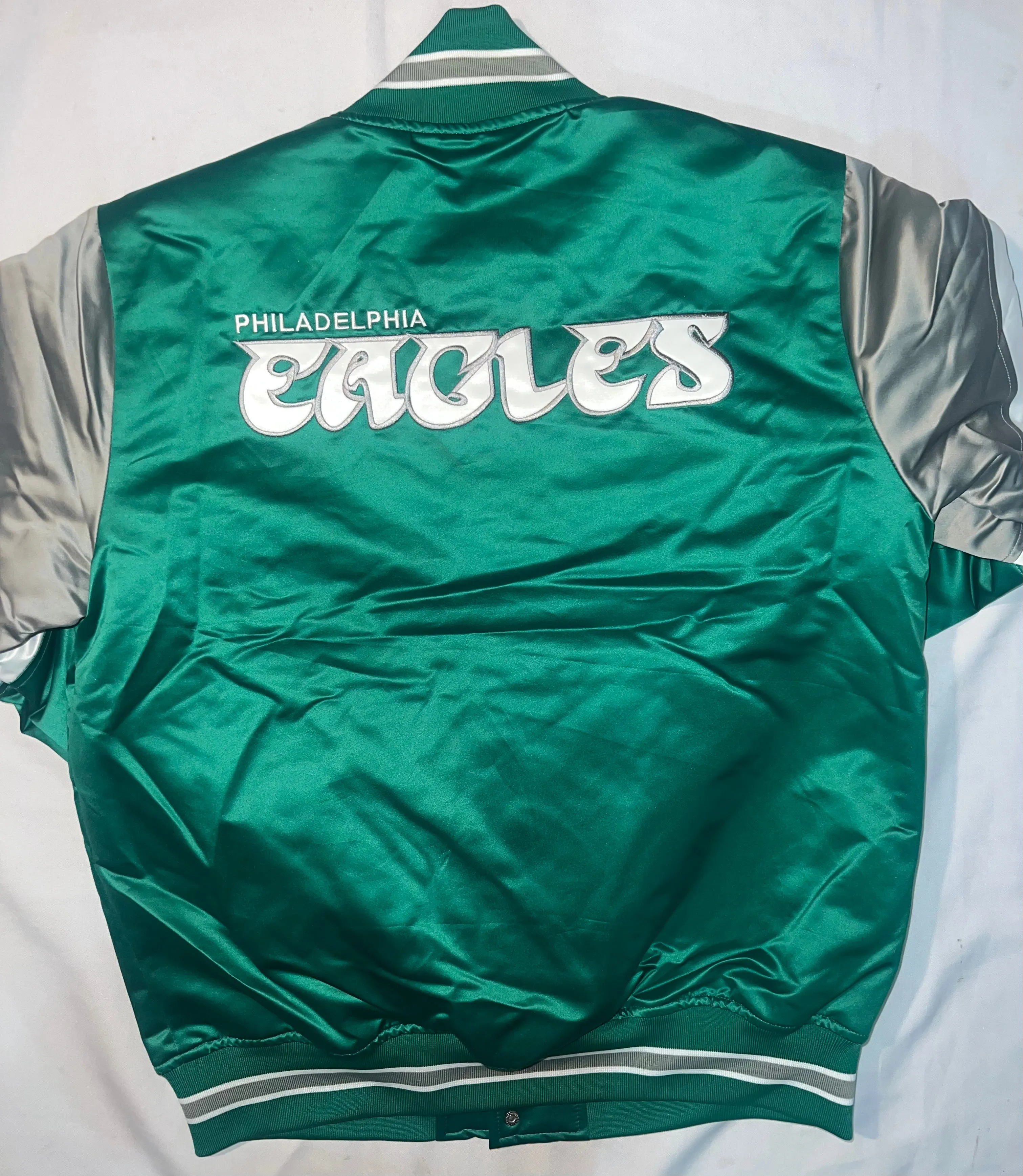 Philadelphia Eagles NFL Mitchell & Ness Nostalgia Co Throwback Heavyweight Satin Men’s Jacket