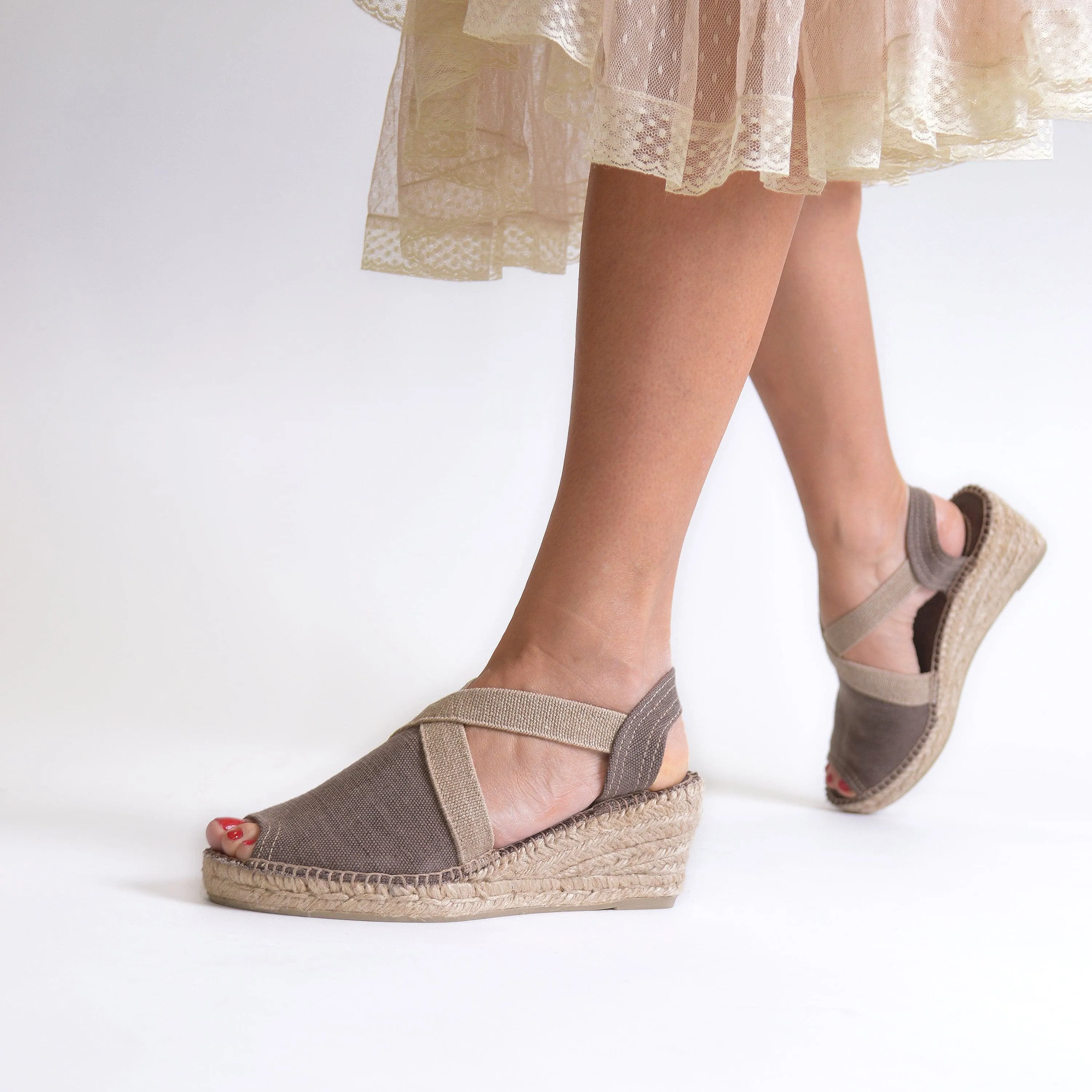 Plain Canvas Wedge Espadrille for Women - Breda-V