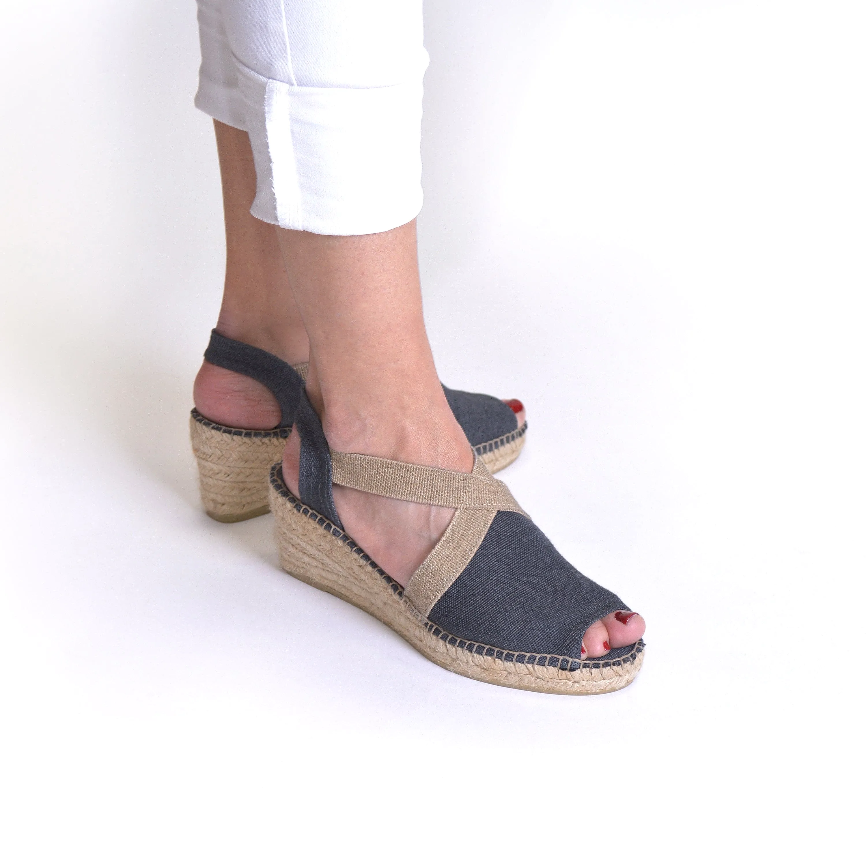 Plain Canvas Wedge Espadrille for Women - Breda-V