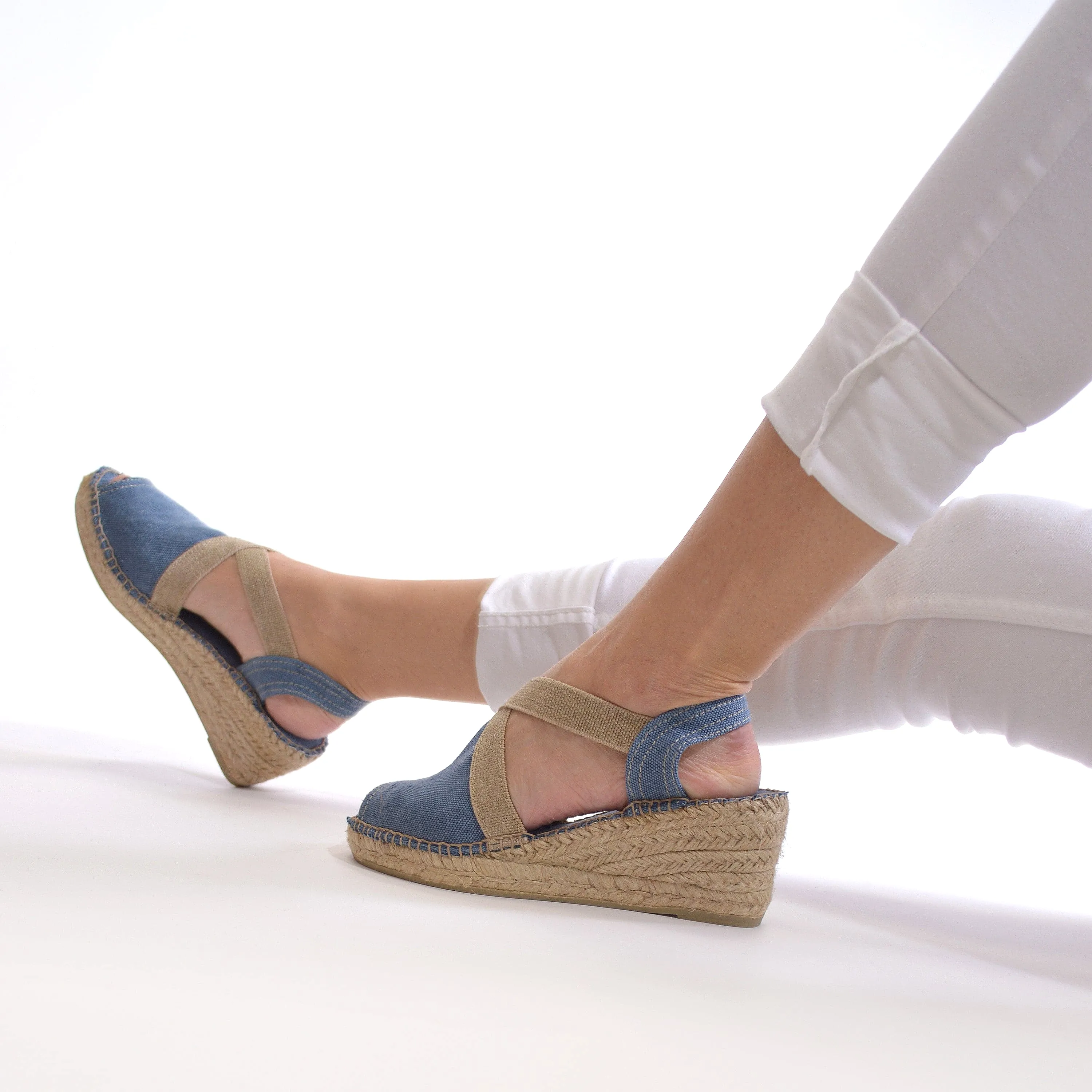 Plain Canvas Wedge Espadrille for Women - Breda-V