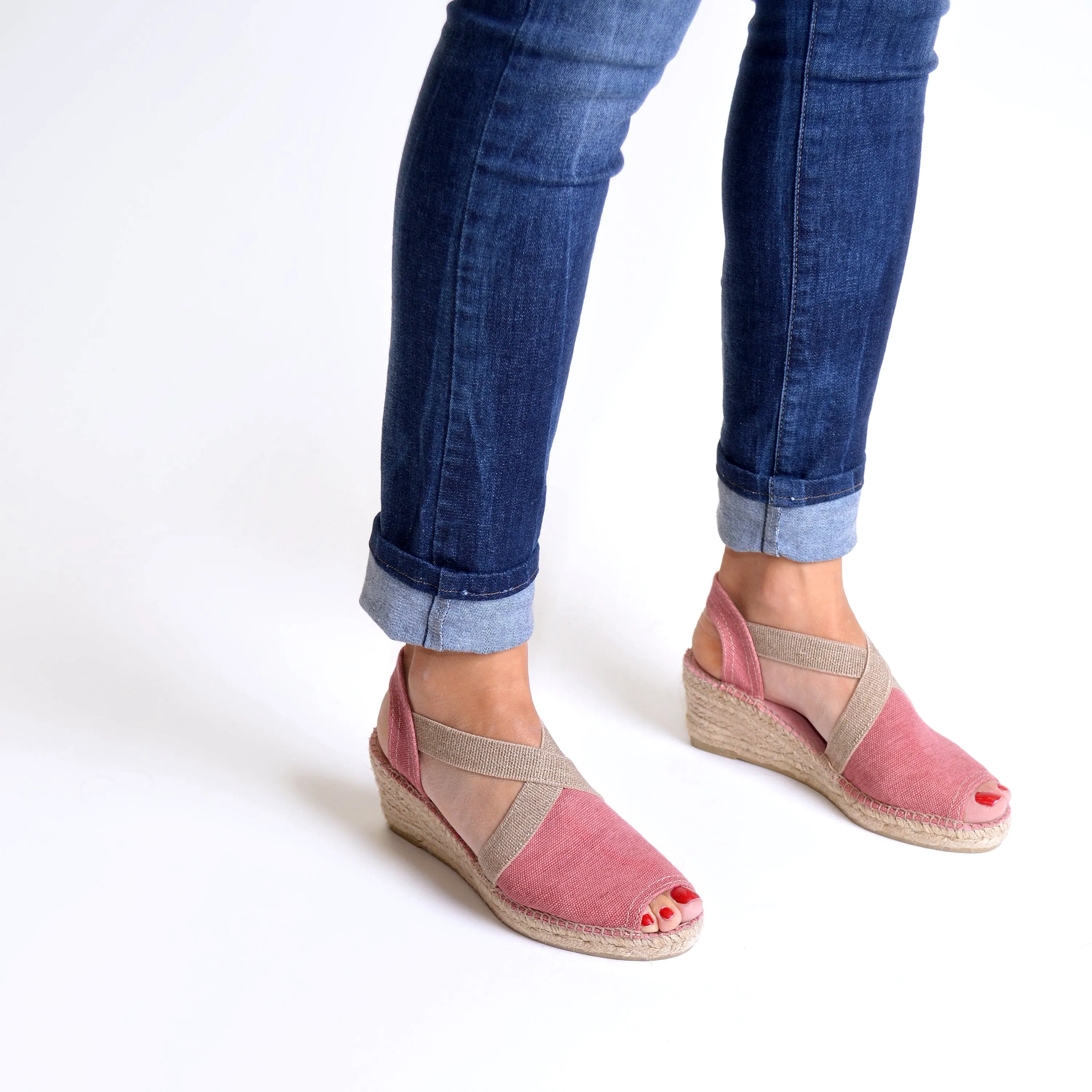 Plain Canvas Wedge Espadrille for Women - Breda-V