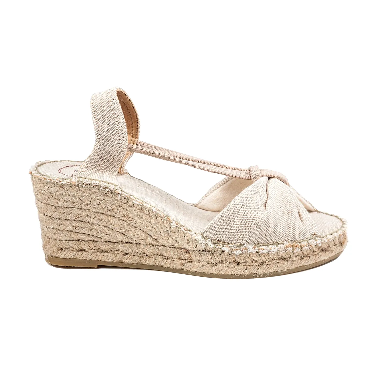 Plain Canvas Wedge Espadrille for Women - Sandy-V