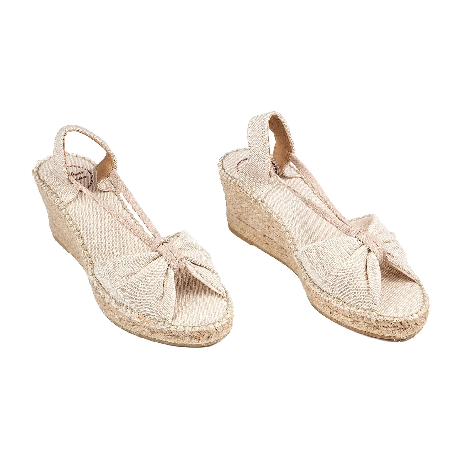 Plain Canvas Wedge Espadrille for Women - Sandy-V