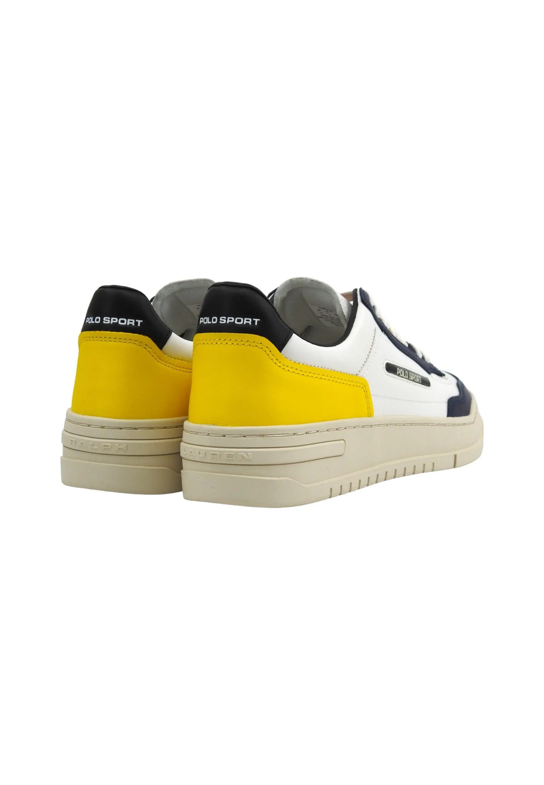 POLO RALPH LAUREN Sneaker Basket Uomo White Navy Yellow 809931902004