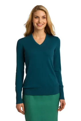 Port Authority Ladies V-Neck Sweater LSW285 Moroccan Blue