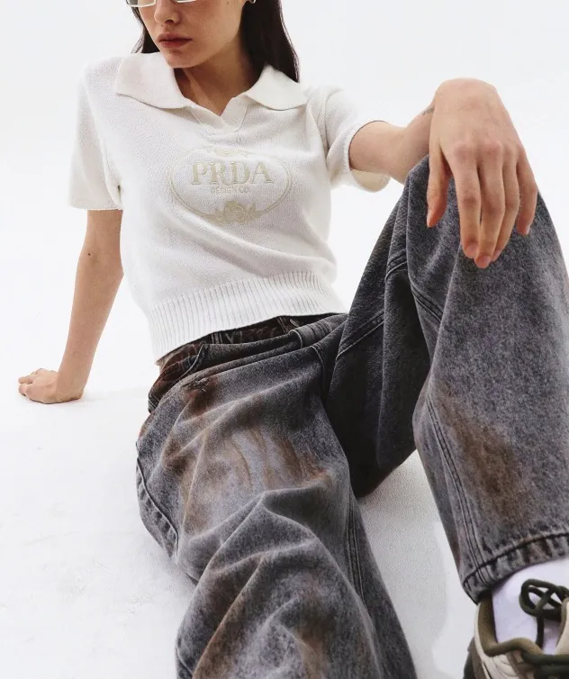 PRENDA FROM PLANT  |Cotton Logo V-neck & Crew neck