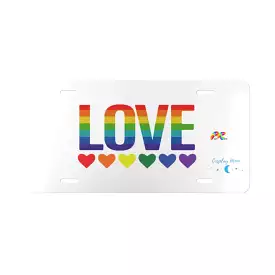 Pride/LGBTQ White Love Vanity Plate