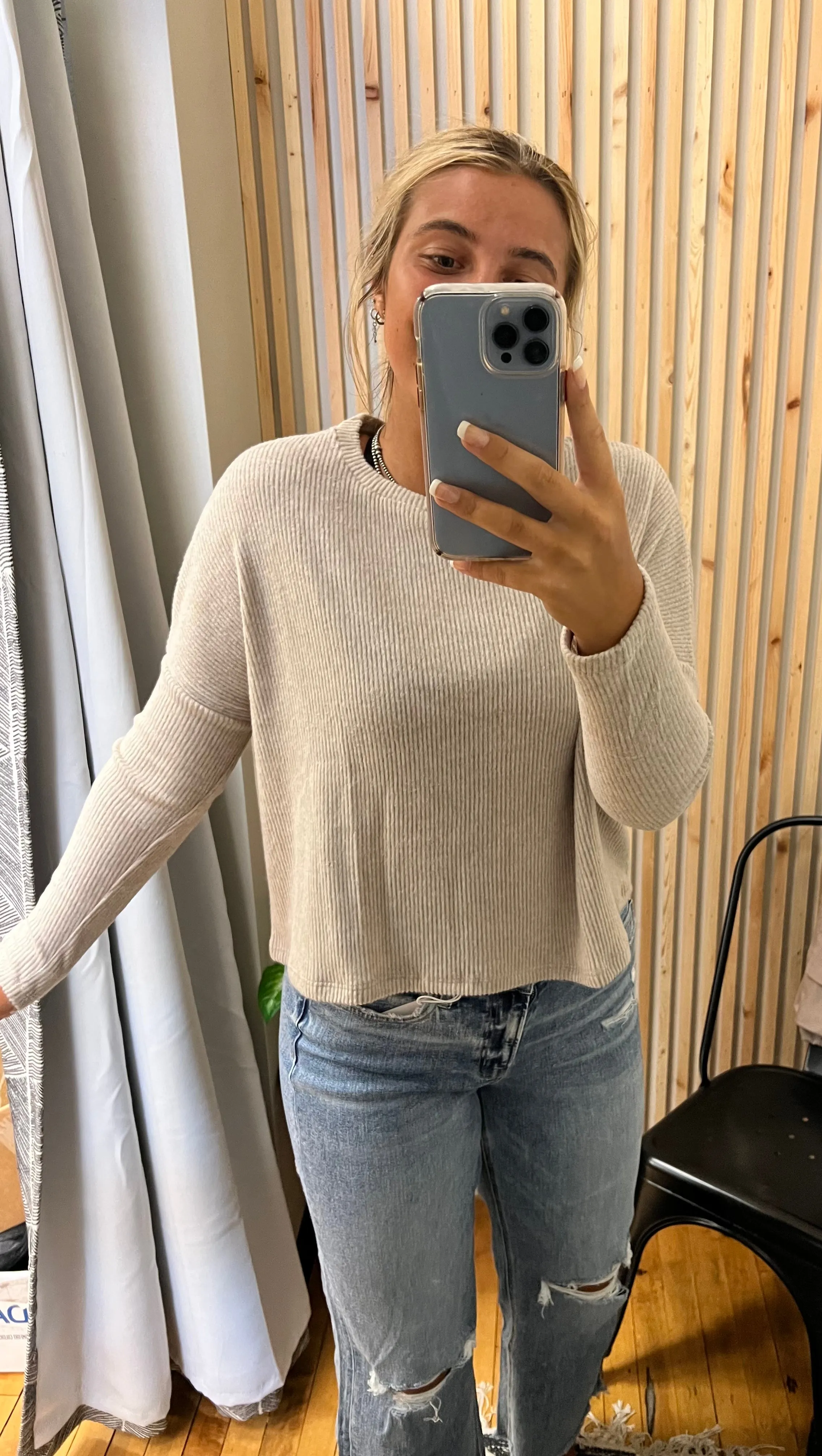 Ribbed Dolman Sweater