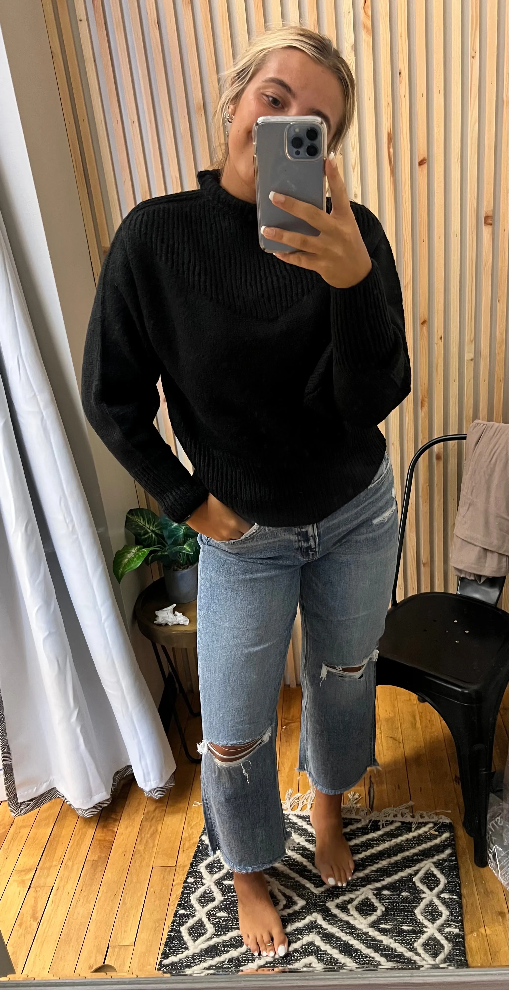 Ribbed Dolman Sweater