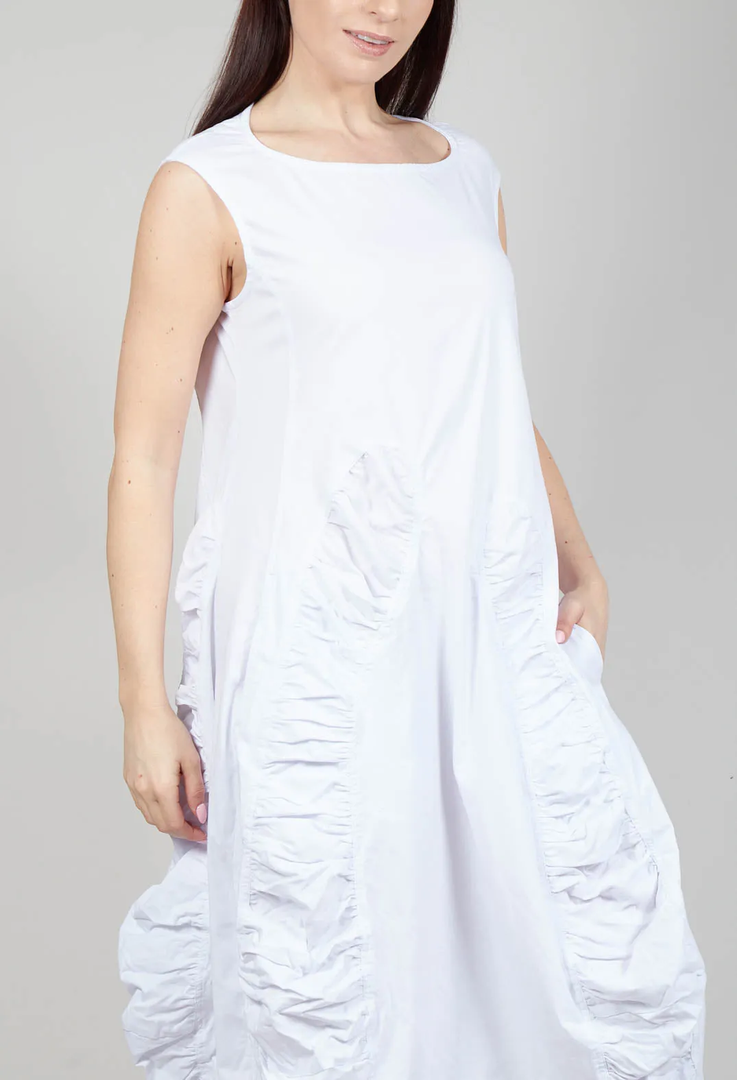 Ruched Dress in White