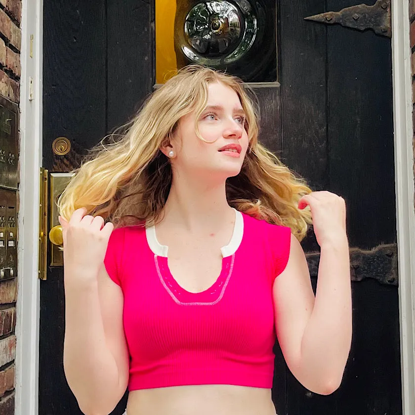 Seamless Hot Pink Crop Top