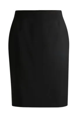 Slim-fit pencil skirt in virgin wool