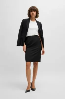 Slim-fit pencil skirt in virgin wool