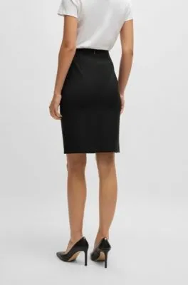 Slim-fit pencil skirt in virgin wool