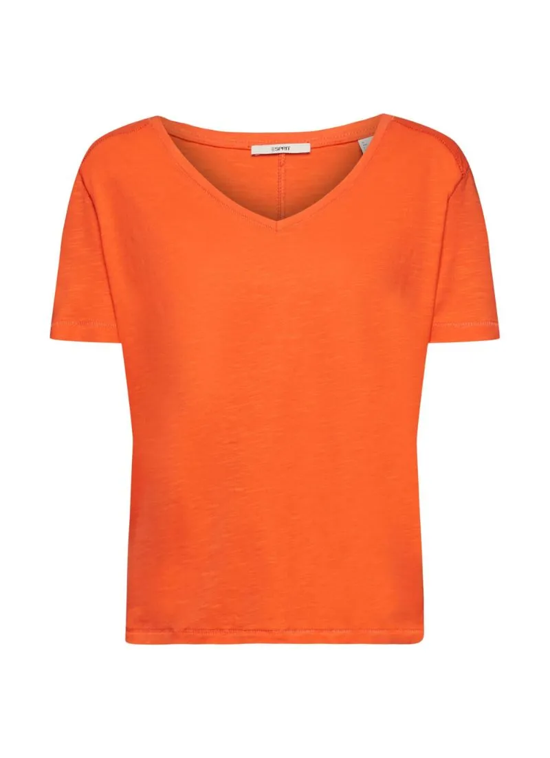 Slub Tonal Stitch V- Neck Tee