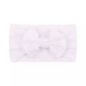 Soft Solid Colour Nylon Baby Headband in White