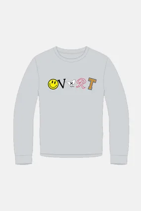 Streetwear Letters Crewneck Sweater - Grey