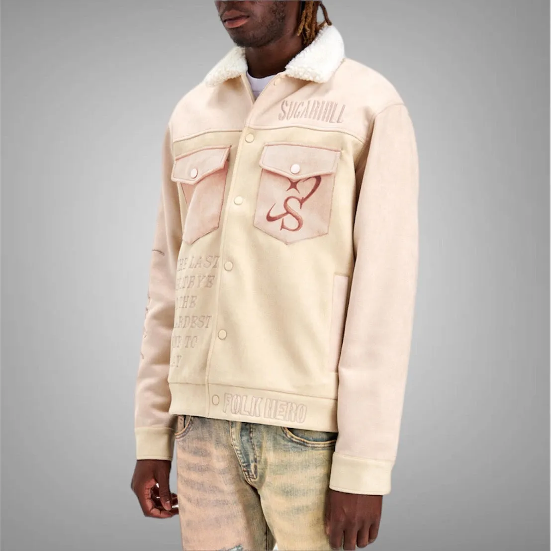 Sugarhill rodeo suede jacket cream suede