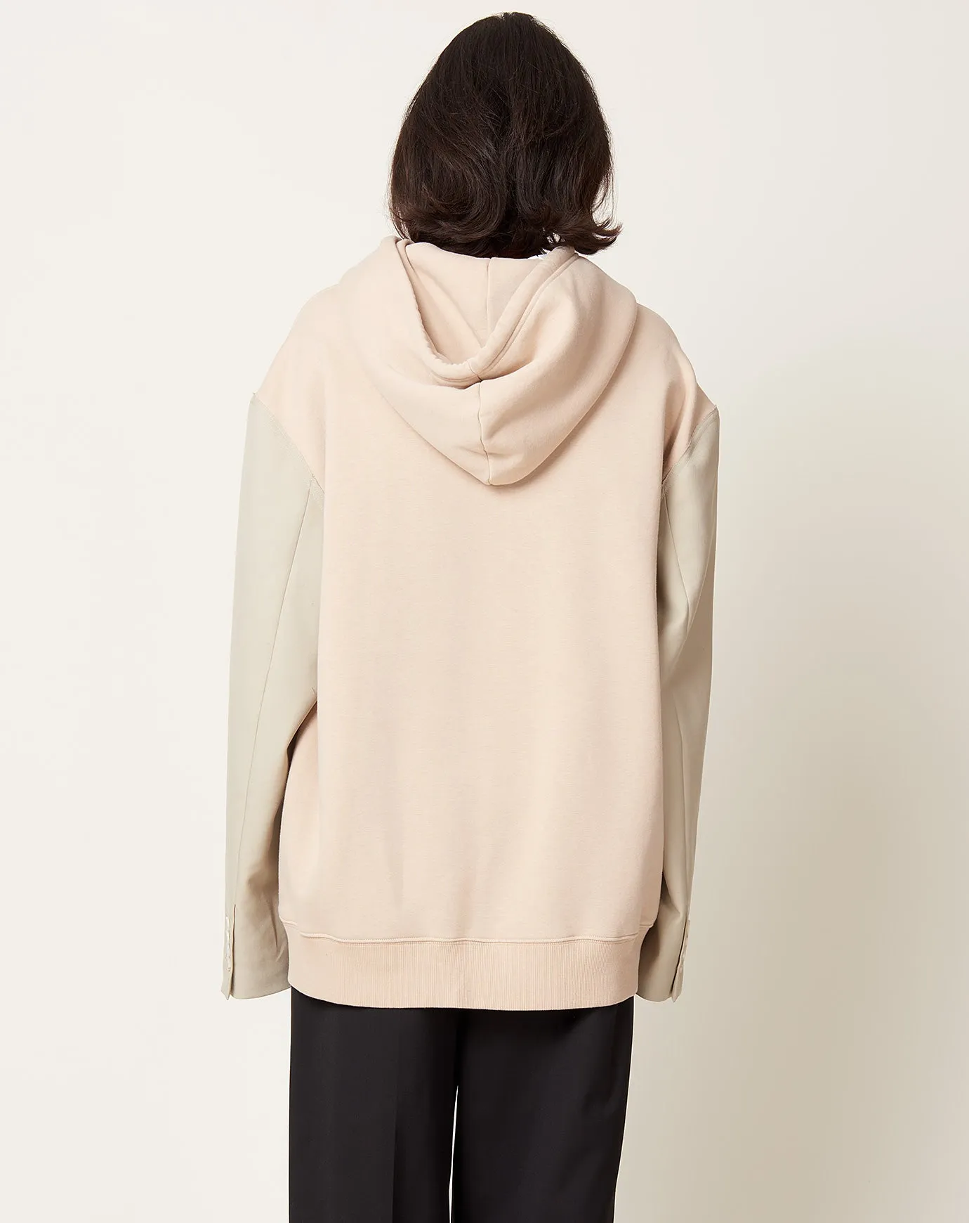 Sweatshirt with Suit Sleeves in Beige and Stone