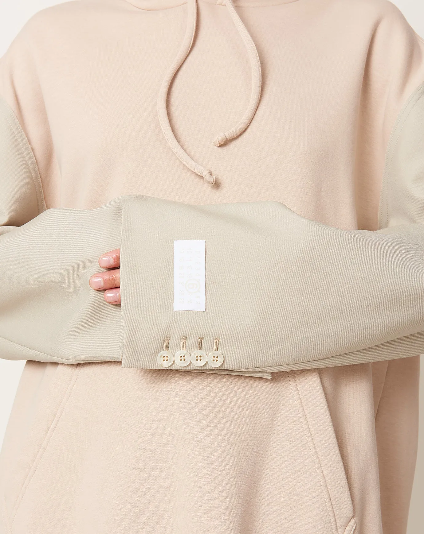 Sweatshirt with Suit Sleeves in Beige and Stone