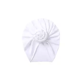 Swirl Knot Baby Turban in White