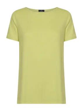 T-shirt in jersey di viscosa crêpe - Daiquiri Green