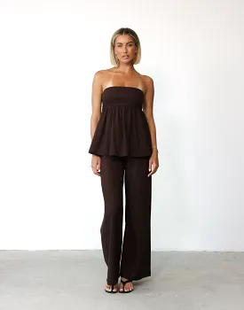 Tarsha Linen Pants (Chocolate)