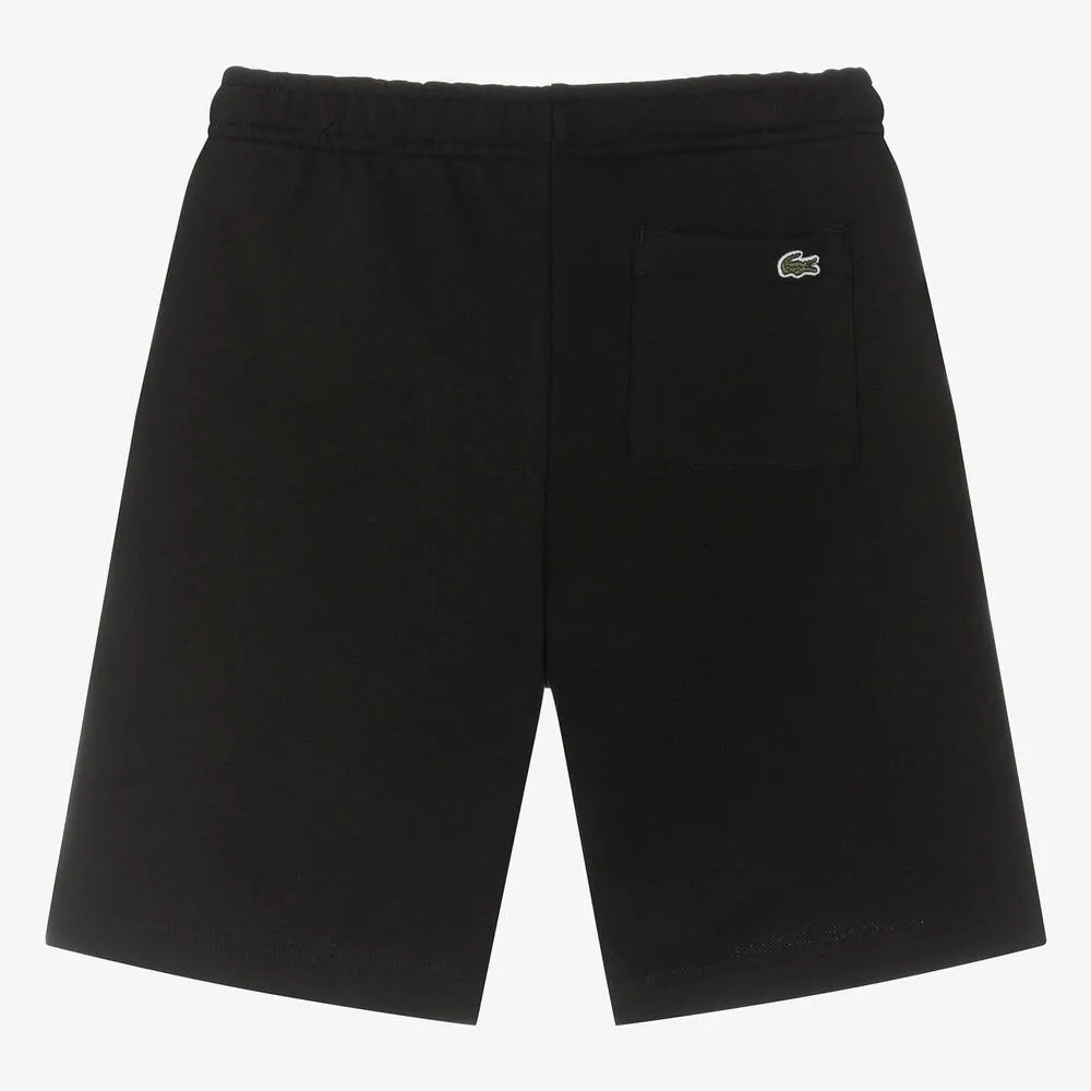 Teen Boys Black Cotton Jersey Shorts