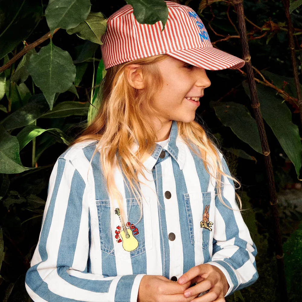 Teen Boys Blue Striped Denim Shirt