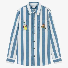 Teen Boys Blue Striped Denim Shirt