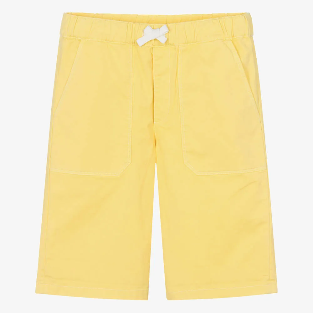 Teen Boys Yellow Cotton Shorts